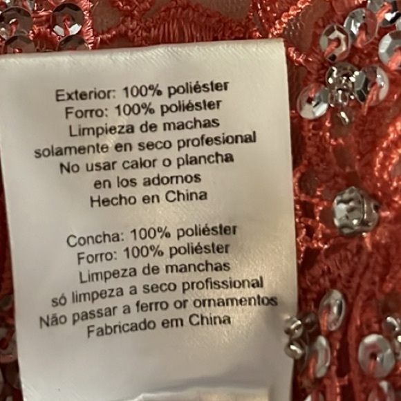 NIGHT STUDIO Coral Rhinestone PROM Embroidered Bodice  Bridesmaid Dress 8 - Picture 15 of 16